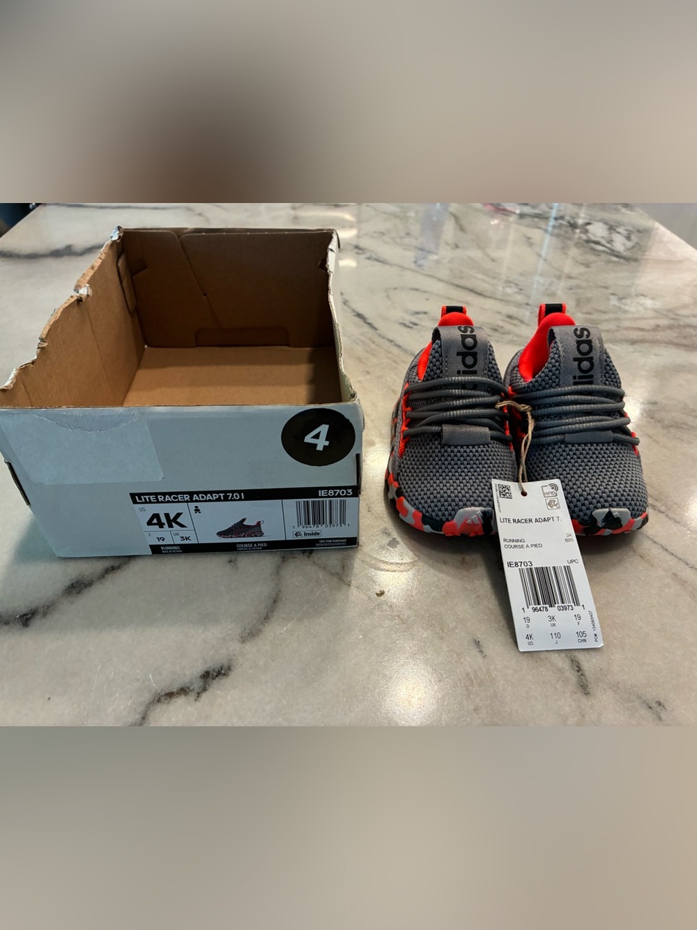 Child’s Adidas 4K Lite Racer Adapt 7.01